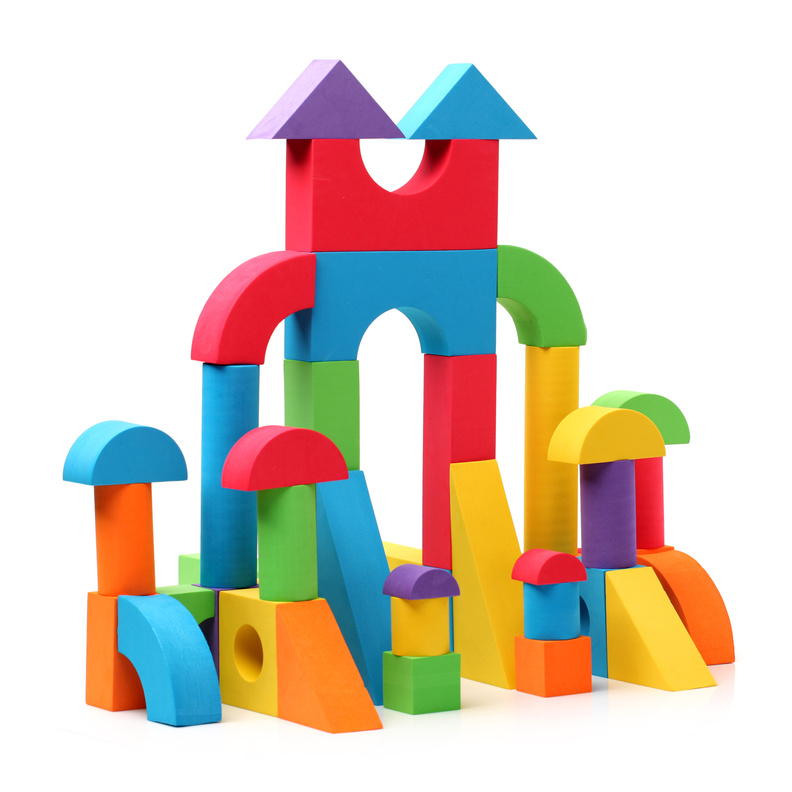 The toy castle from color blocks