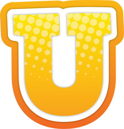 Comic Alphabet letter U