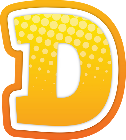 Comic Alphabet letter D