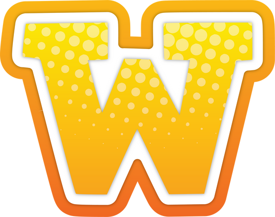 Comic Alphabet letter W